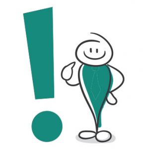 Stick Figure Series Blue / Ausrufezeichen